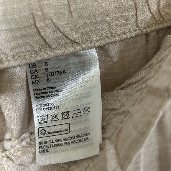 H&M Beige Linen Blend Dress Pants(Size 8) - Picture 7 of 8